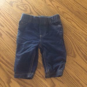 6/$20 Carter’s dark blue faux denim leggings size 3M